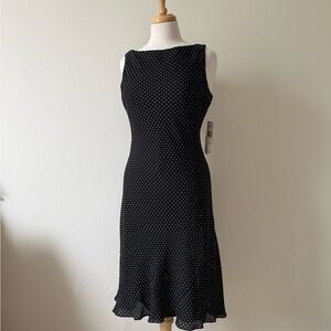 Jones New York Signature 100% Silk Polka Dot Dress • NWT • Size 10 • Midi